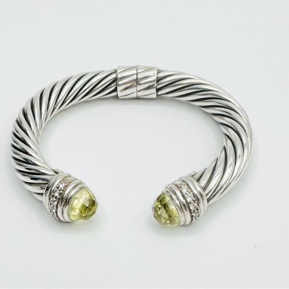 David Yurman 10mm Cable Bracelet With Lemon Citrine and Diamonds - Picture 4 of 11